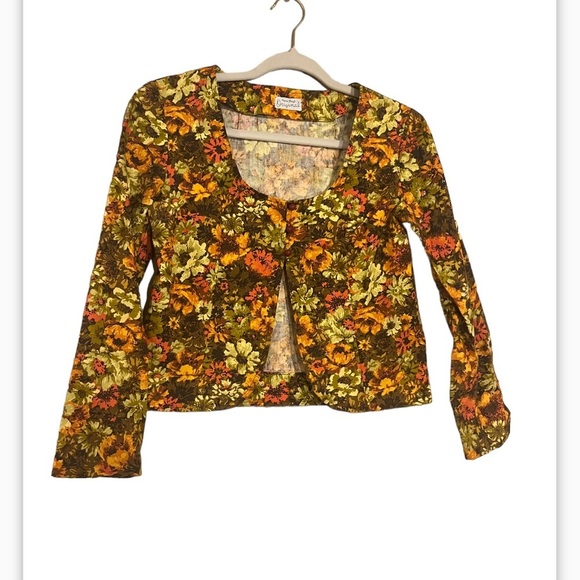 Vtg 70s floral two pice set size S/M - Picture 2 of 9